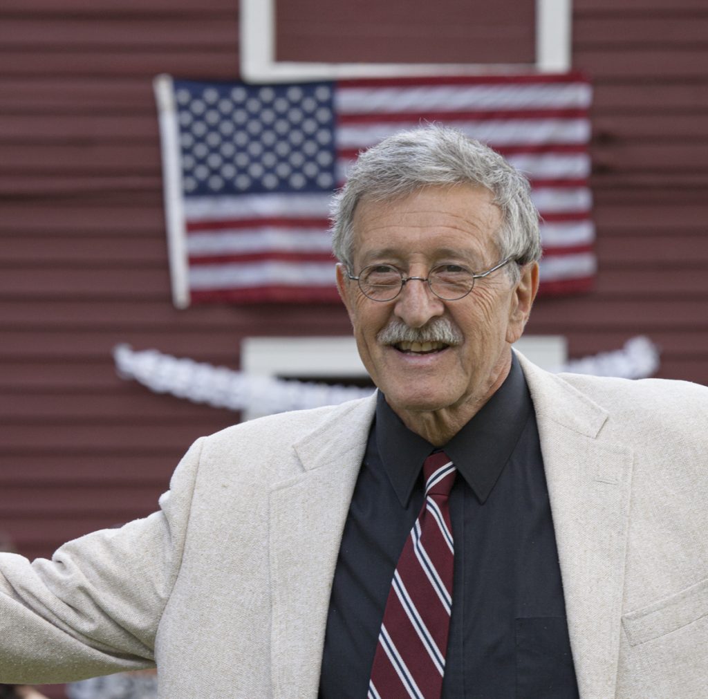 Fred Sachs with flag